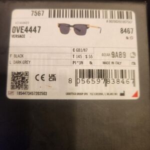 Versace Black and Gold Sunglasses